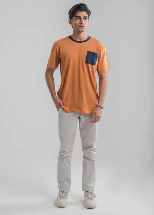 DKNY BOYS MEERKAT WITH BLUE RIB T-SHIRT