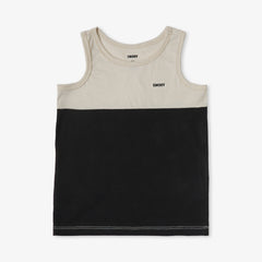 DKNY Kids Cream and Black Tank Top