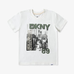 DKNY Kids White Printed T-shirt