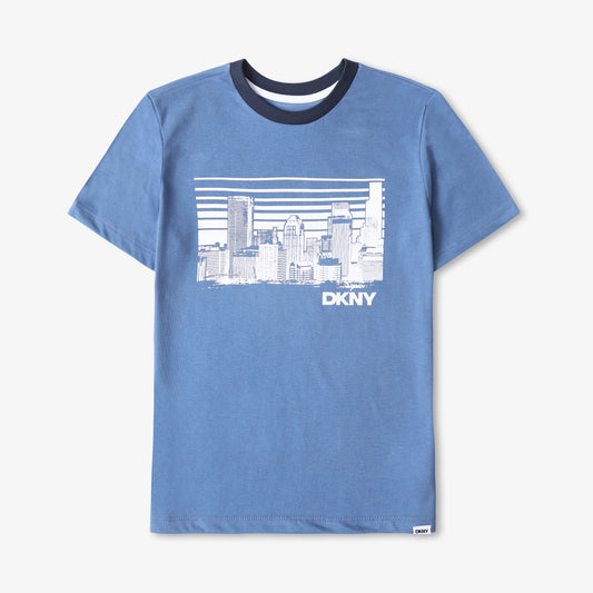 DKNY Kids Blue Printed T-shirt