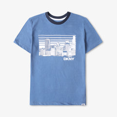 DKNY Kids Blue Printed T-shirt