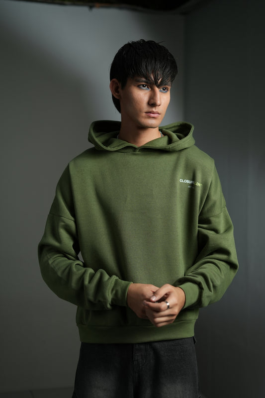 Closure oversized Hoodie (Green)