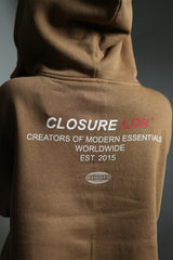 Closure Cropped Hoodie (brown)