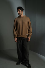 Closure oversized Hoodie (brown)
