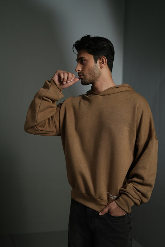 Closure oversized Hoodie (brown)