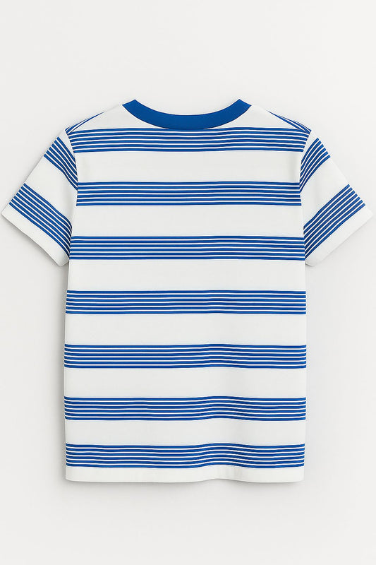 DKNY Kids white T-shirt with blue strips