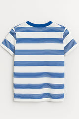 DKNY Kids white T-shirt with blue strips