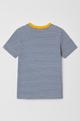 DKNY Kids Grey Stripes with Brown Collar T-Shirt