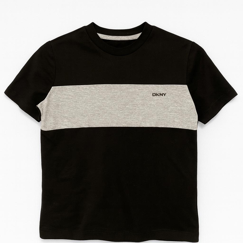 DKNY Kids Black T-shirt with Grey patch
